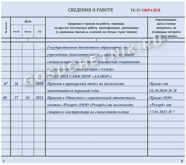 Подписка о приеме на работу в трудовой книжке образец