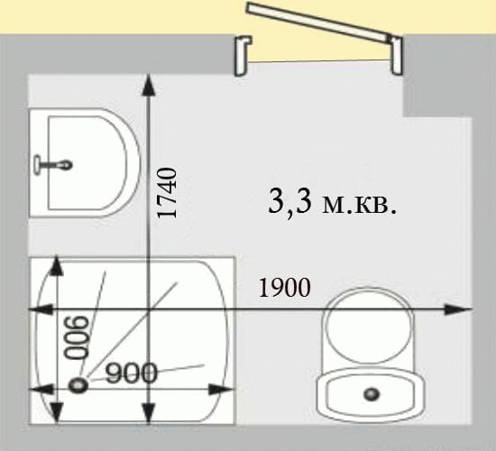 Планировка ванной комнаты с душевой кабиной